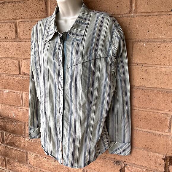 Tsunami Western Pearl Button Snap Close Blouse Shirt Striped Womens XL Rodeo - Picture 4 of 11
